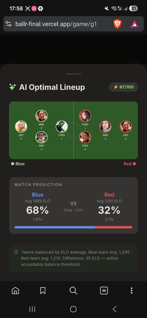 BallR AI Team Balancing